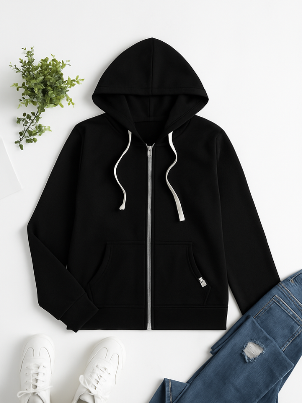 Laura | Wool Zip-Up Hoodie – Drawstring Hoodie with Pockets