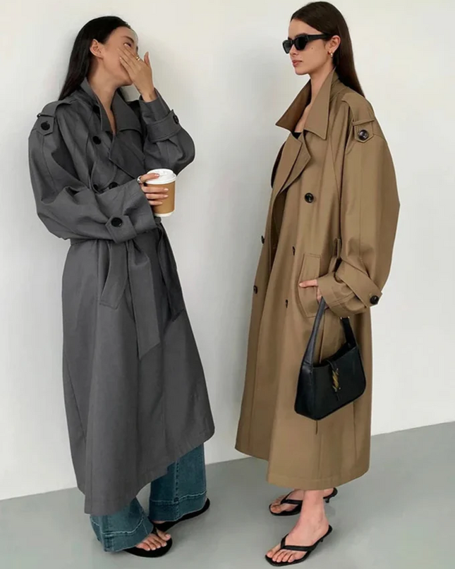 Lautara | Double-Breasted Trench – Overcoat with Belt