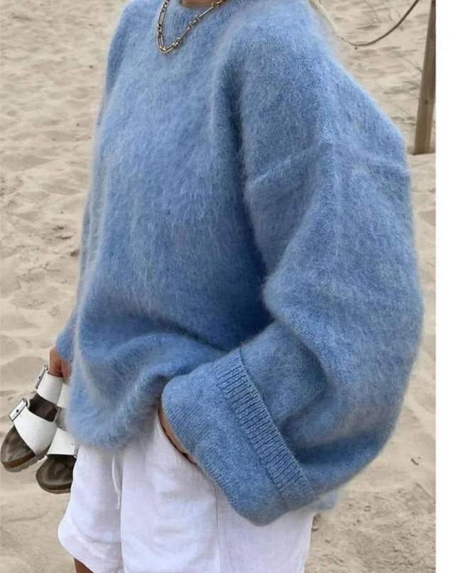 Leia | Oversized Wool Sweater – Crew neck Knitwear