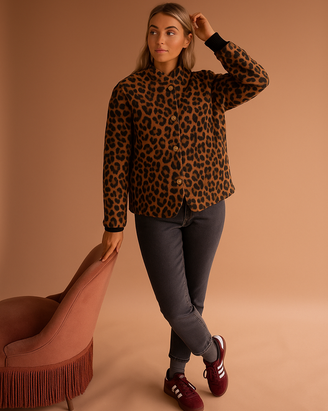 Leo | Leopard Print Bomber Jacket – Sherpa Jacket