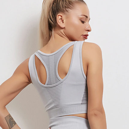 Aura | Seamless Sports Bra – Ultimate Comfort & Performance Light Gray
