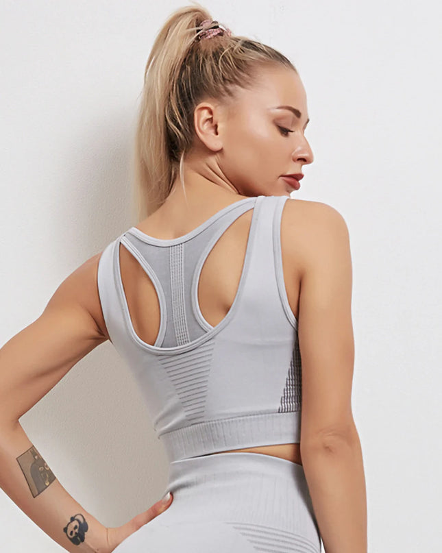 Aura | Seamless Sports Bra – Ultimate Comfort & Performance Light Gray