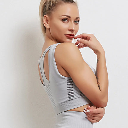 Aura | Seamless Sports Bra – Ultimate Comfort & Performance Light Gray