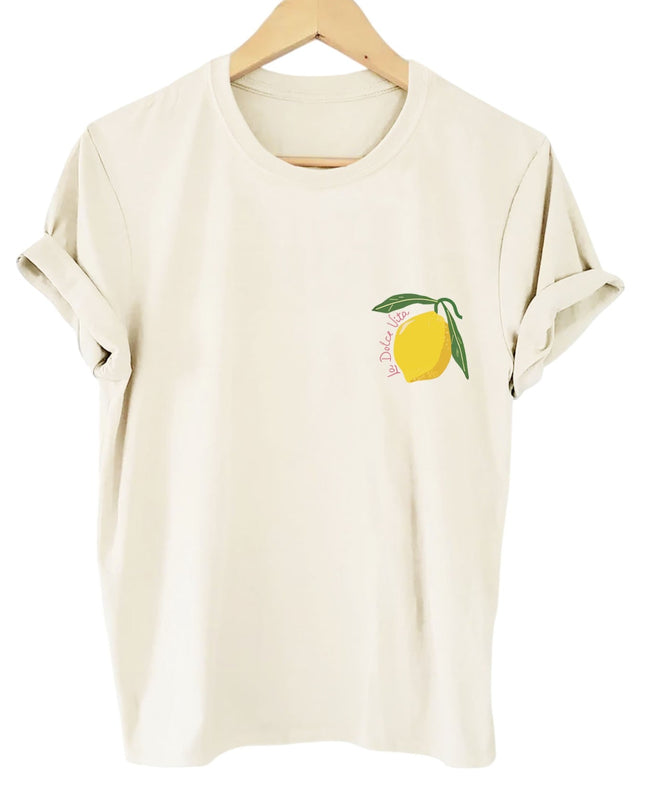 Limoncella | Summer Lemon Print Shirt – Crew Neck Sweatshirt