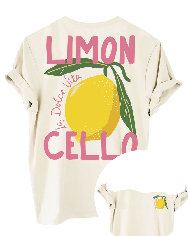 Limoncella | Summer Lemon Print Shirt – Crew Neck Sweatshirt