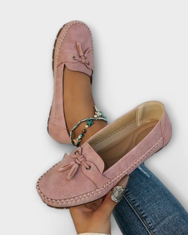 Lisette | Slip-on Loafers with Tassel – Suede Flat Shoes