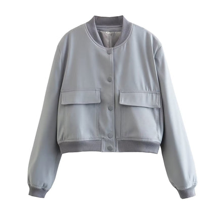 Maven | Cropped Bomber Jacket – Clasp Closure