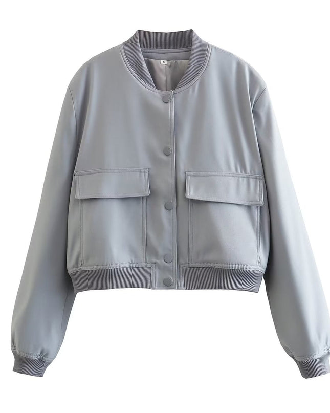 Maven | Cropped Bomber Jacket – Clasp Closure