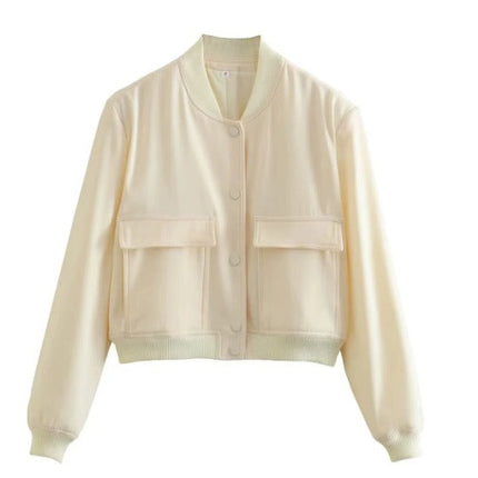 Maven | Cropped Bomber Jacket – Clasp Closure