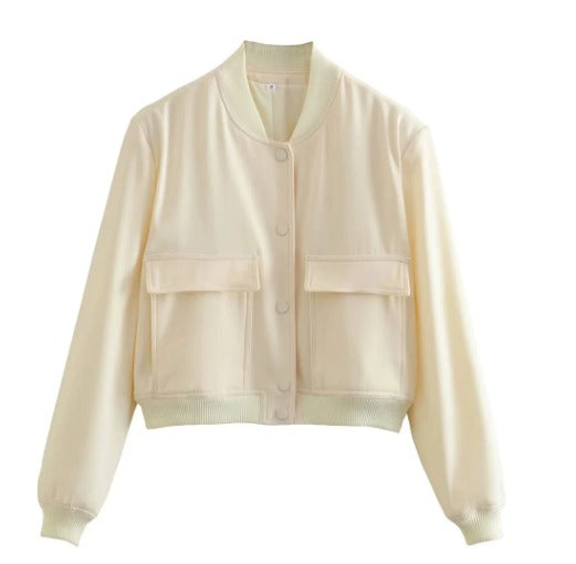 Maven | Cropped Bomber Jacket – Clasp Closure