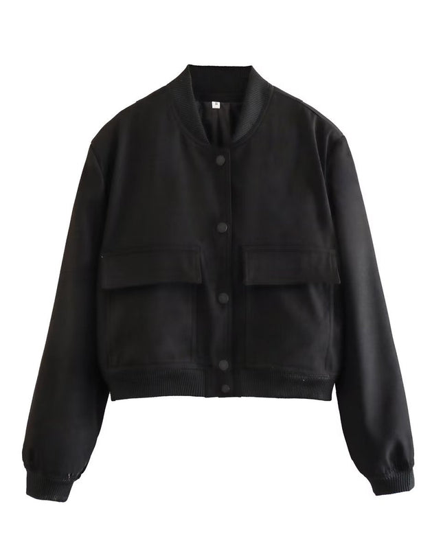 Maven | Cropped Bomber Jacket – Clasp Closure