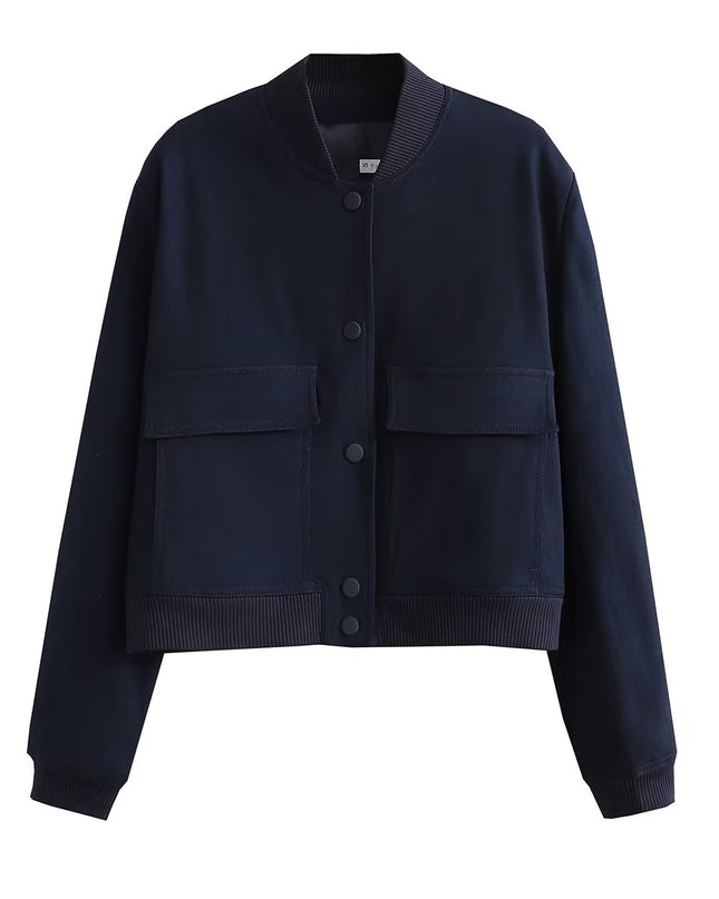 Maven | Cropped Bomber Jacket – Clasp Closure