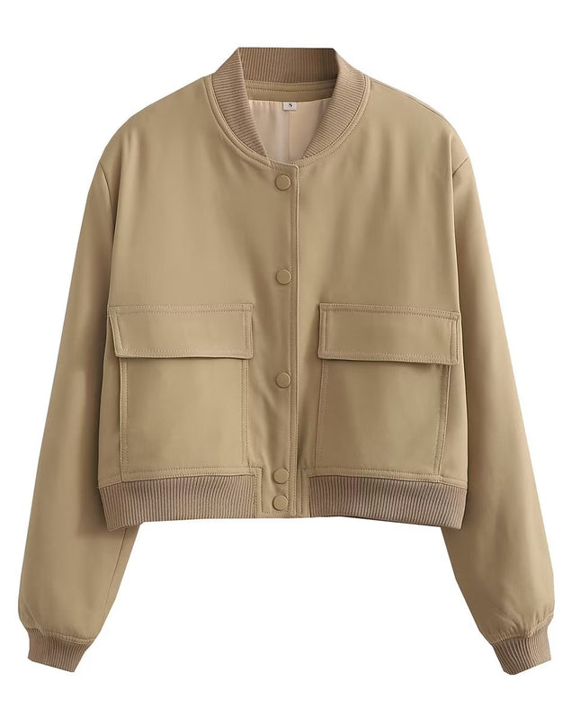 Maven | Cropped Bomber Jacket – Clasp Closure