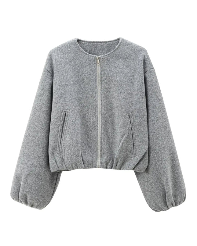 Mexi | Grey Bomber Jacket – Cropped Jacket