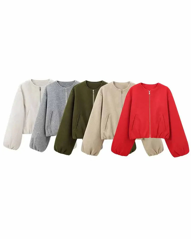 Mexi | Grey Bomber Jacket – Cropped Jacket