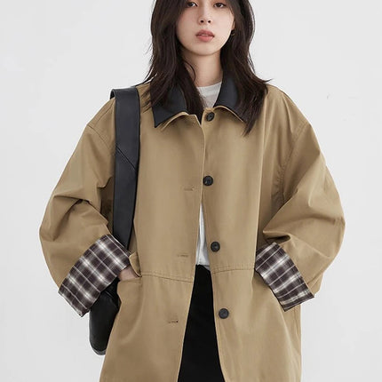 Moshi | Contrast Trim Button Jacket – Cropped Jacket