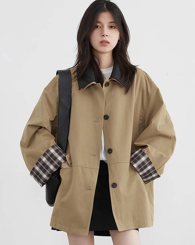 Moshi | Contrast Trim Button Jacket – Cropped Jacket