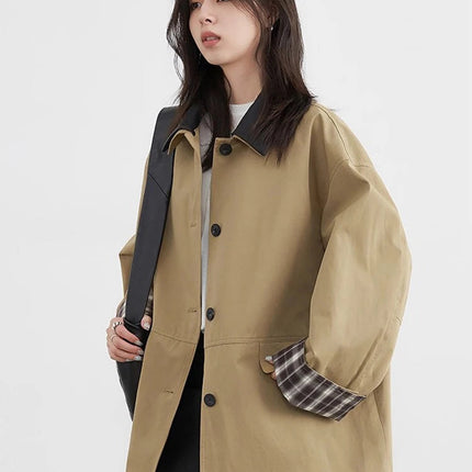 Moshi | Contrast Trim Button Jacket – Cropped Jacket