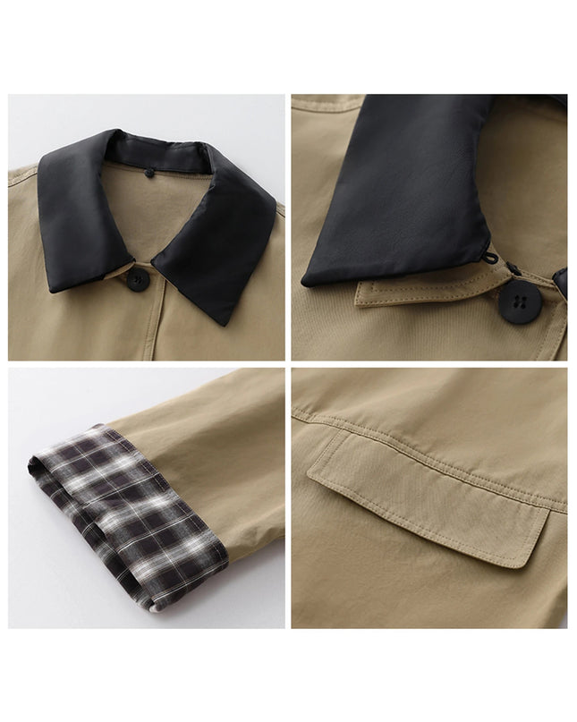 Moshi | Contrast Trim Button Jacket – Cropped Jacket