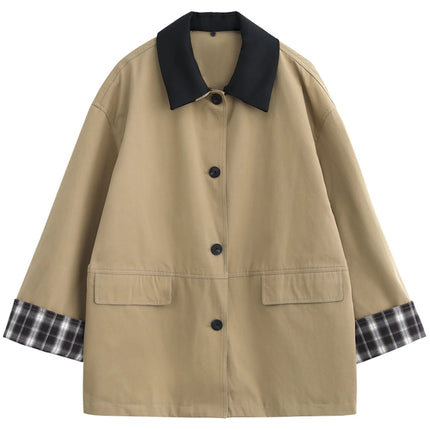 Moshi | Contrast Trim Button Jacket – Cropped Jacket