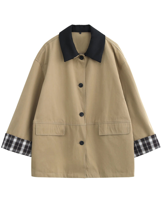 Moshi | Contrast Trim Button Jacket – Cropped Jacket