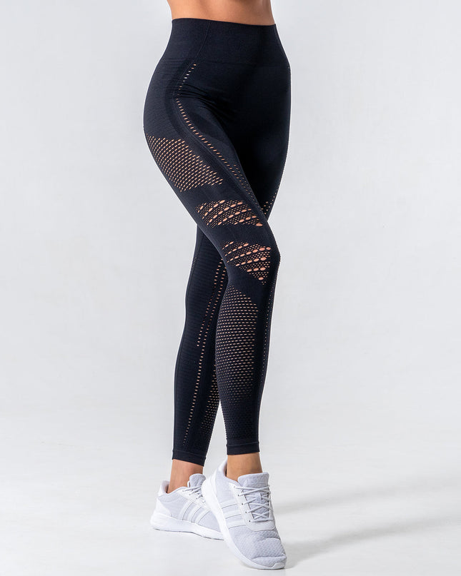 Noire | Women’s Cut-Out Seamless Leggings – Sleek Contour Design - Black