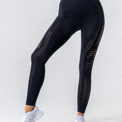 Noire | Women’s Cut-Out Seamless Leggings – Sleek Contour Design - Black