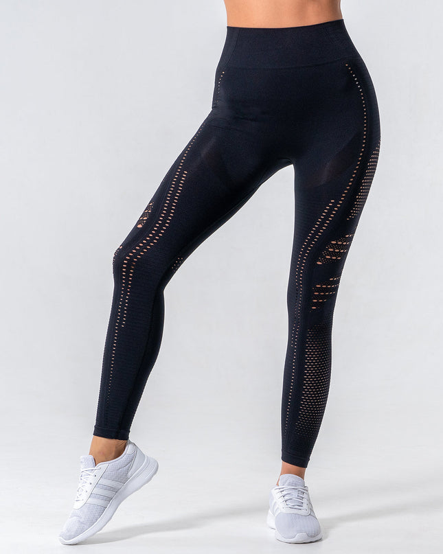 Noire | Women’s Cut-Out Seamless Leggings – Sleek Contour Design - Black