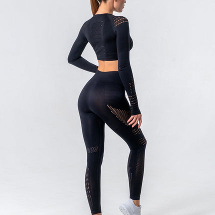 Noire | Women’s Cut-Out Seamless Leggings – Sleek Contour Design - Black