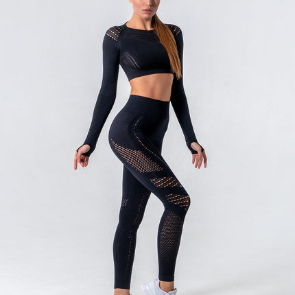 Noire | Women’s Cut-Out Seamless Leggings – Sleek Contour Design - Black