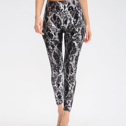 Nyrah | Women’s Metallic Finish Leggings – Shine With Motion - Black