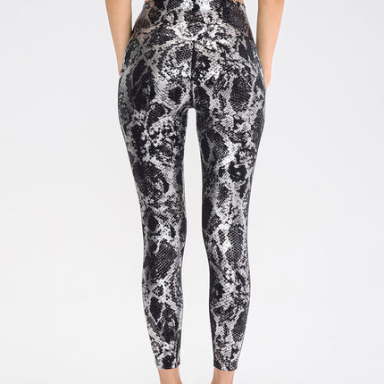 Nyrah | Women’s Metallic Finish Leggings – Shine With Motion - Black