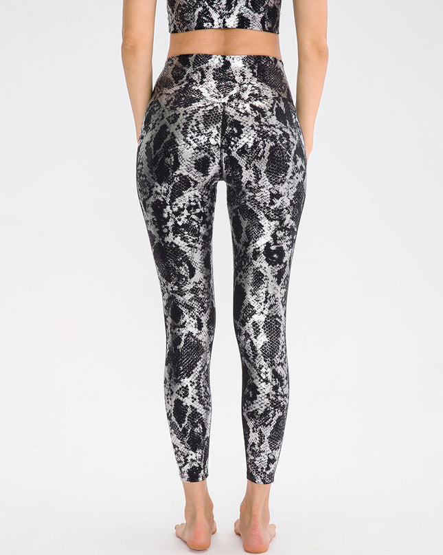 Nyrah | Women’s Metallic Finish Leggings – Shine With Motion - Black