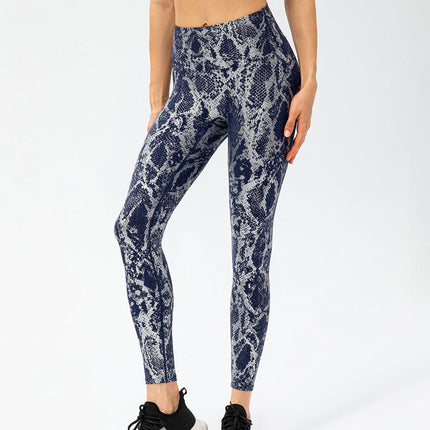 Nyrah | Women’s Metallic Finish Leggings – Shine With Motion - Blue