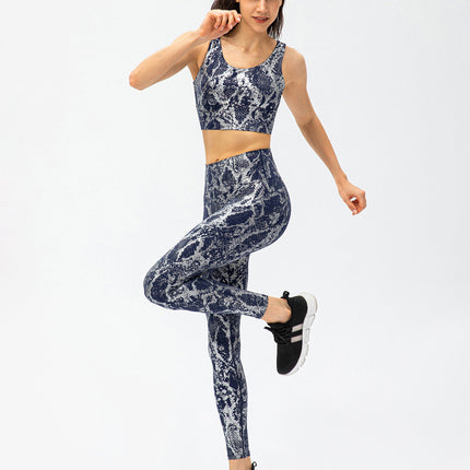 Nyrah | Women’s Metallic Finish Leggings – Shine With Motion - Blue