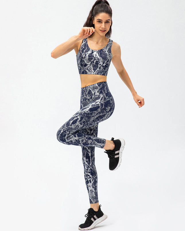 Nyrah | Women’s Metallic Finish Leggings – Shine With Motion - Blue