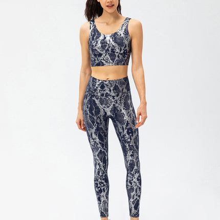 Nyrah | Women’s Metallic Finish Leggings – Shine With Motion - Blue
