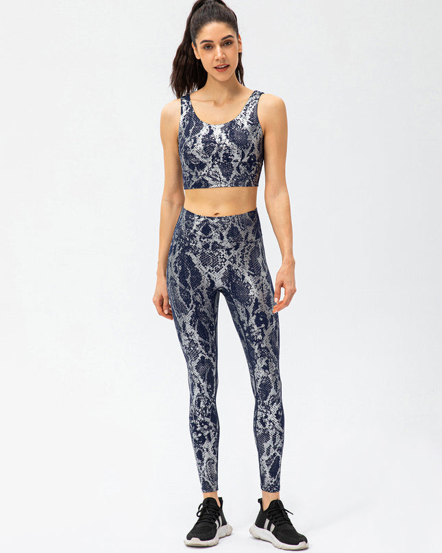 Nyrah | Women’s Metallic Finish Leggings – Shine With Motion - Blue