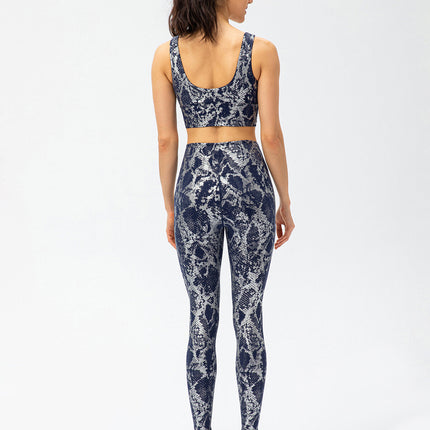 Nyrah | Women’s Metallic Finish Leggings – Shine With Motion - Blue