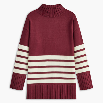 Parisia | Turtleneck Stripe Sweater – Oversized Sweatshirt