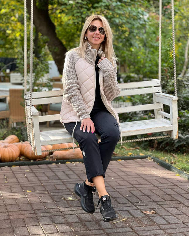 Patchoria | Patchwork High Neck Jacket – Knitwear with Zipper