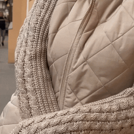 Patchoria | Patchwork High Neck Jacket – Knitwear with Zipper