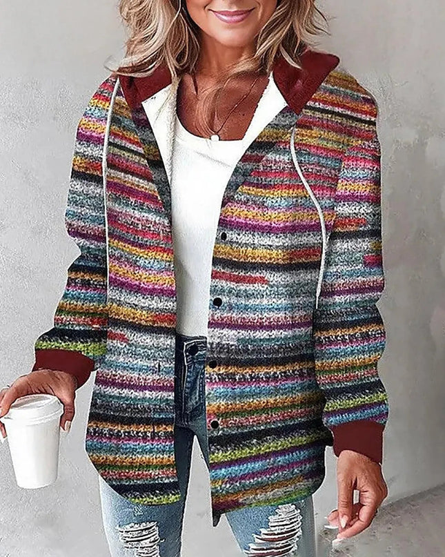 Plaisie| Button-Up Plaid Jacket – Plaid Coat