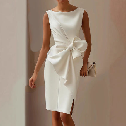 Quinna | Sleeveless Midi Dress – Twisted Front Style