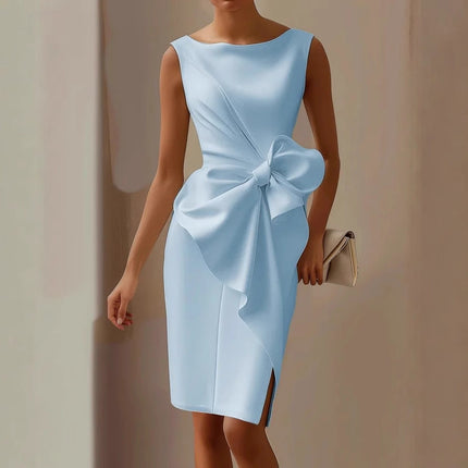 Quinna | Sleeveless Midi Dress – Twisted Front Style