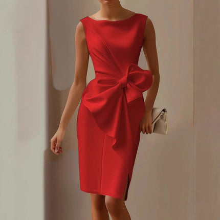 Quinna | Sleeveless Midi Dress – Twisted Front Style
