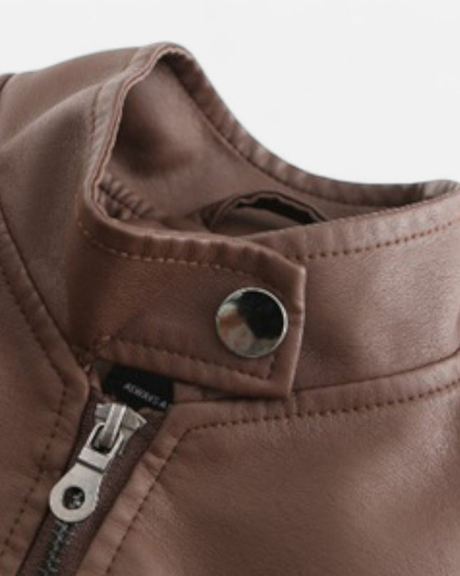 Ravelle | Women’s Leather Jacket – Cropped Moto Style