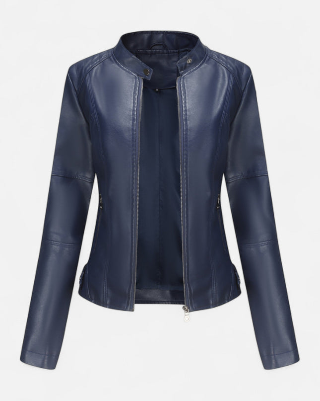 Ravelle | Women’s Leather Jacket – Cropped Moto Style