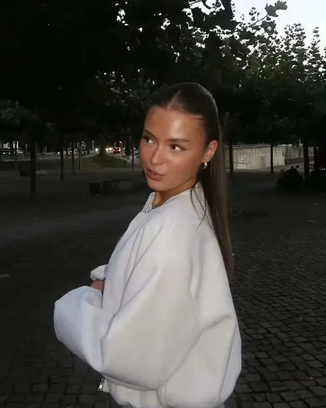 Retrisha | Elastic-Hem Bomber Jacket – Cropped Jacket