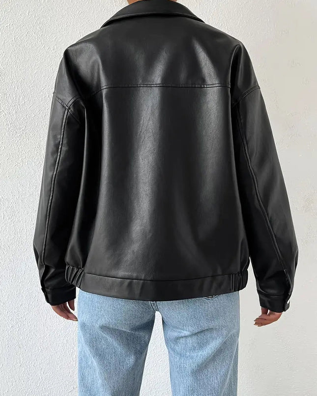 Revelia | Faux Leather Jacket – Zipper Jacket